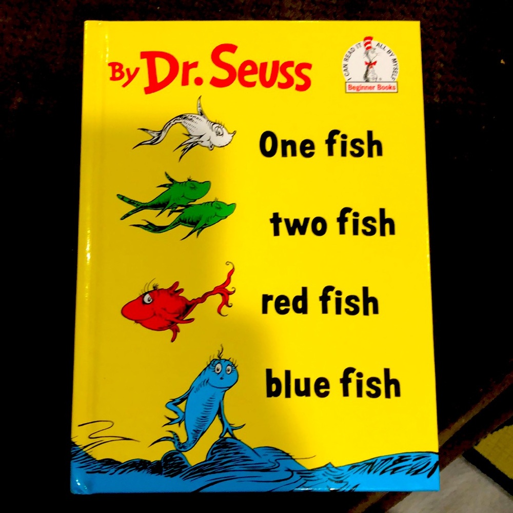 Dr Suess One Fish Two Fish Red Fish Blue Fish. Excellent condition. 1988 print
